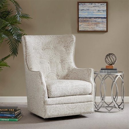 MADISON PARK Ella Swivel Glider Chair, Cream - 28.25 x 32.5 x 38 in. MP103-0895